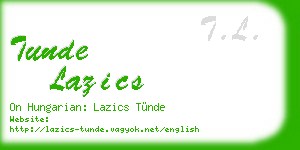 tunde lazics business card