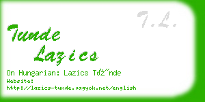 tunde lazics business card